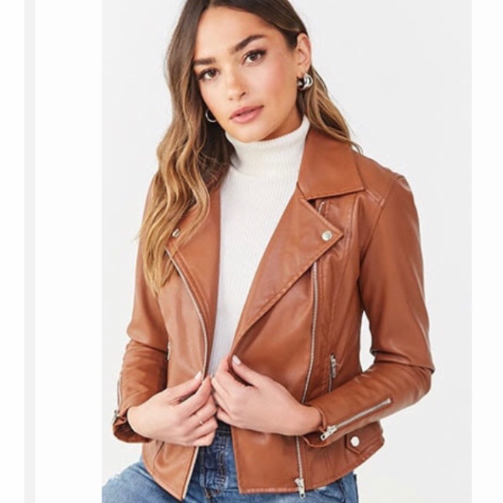 Faux Leather Moto Jacket